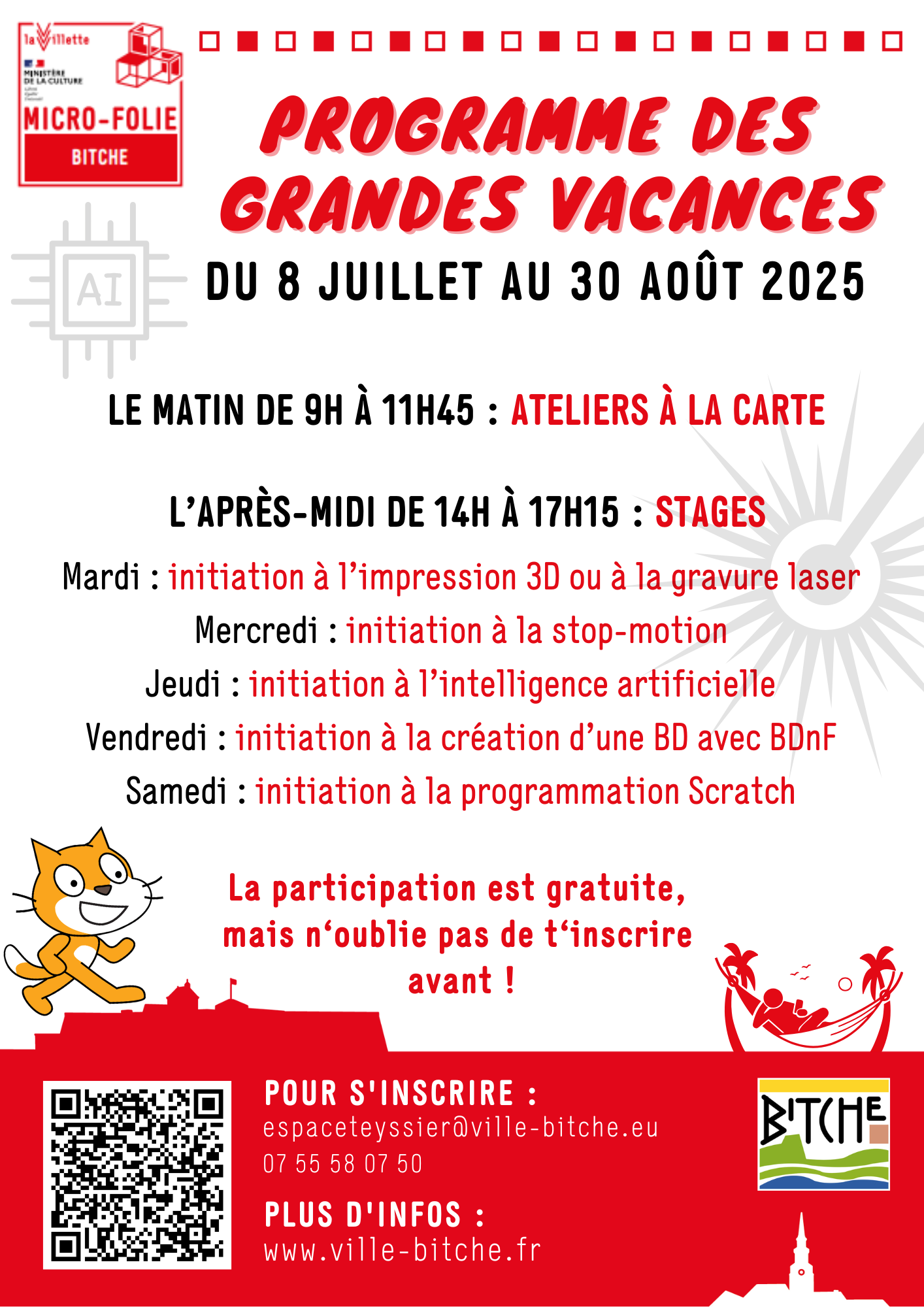 Affiche Programme Vacances d'été 2025